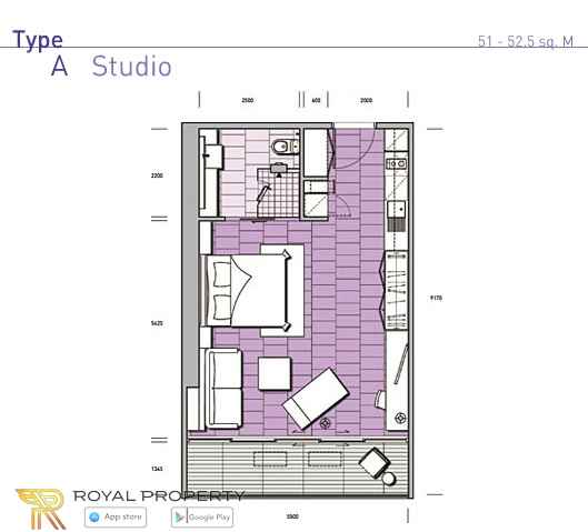 NorthPoint-Condo-Pattaya-Resort-WongAmat-Naklua-купить-квартиру-в-Паттайе-снять-апартаменты-агентство-недвижимости-Royal-Property-room-plan-A