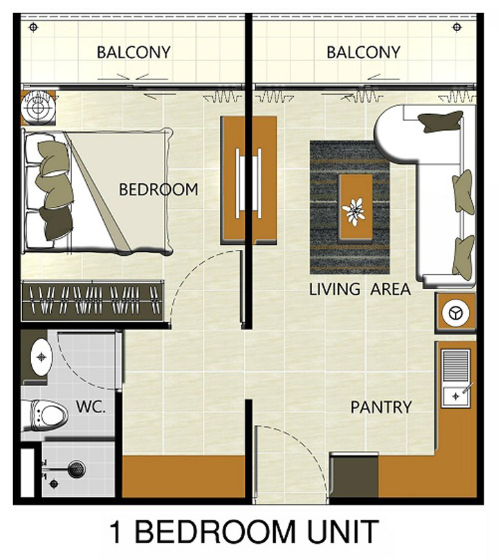 1Bedroom-ขนาด46.00-69.00 ตารางเมตร