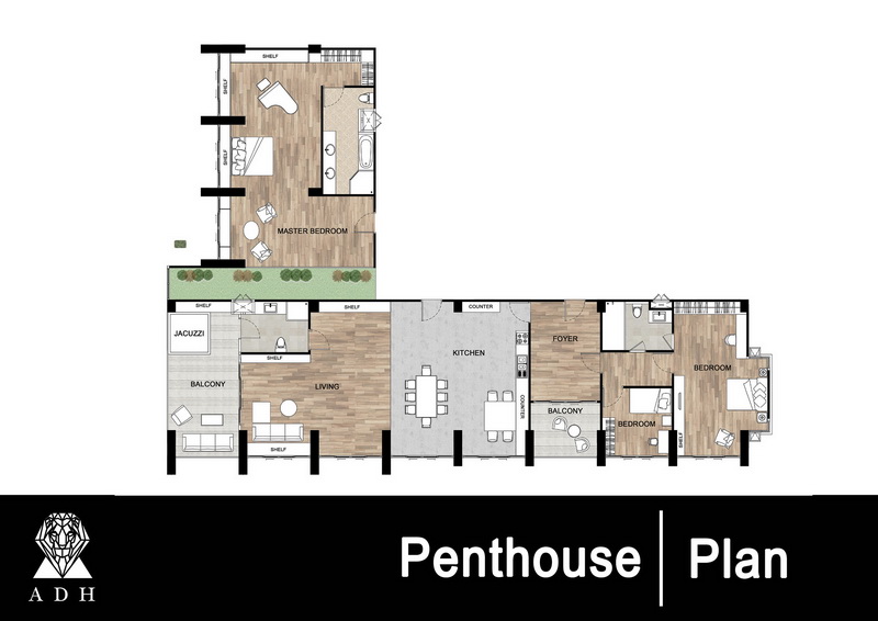 Penthouseขนาด 100 ตารางเมตร